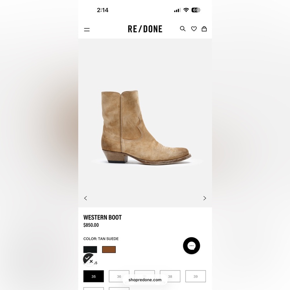 ISO RE/DONE WESTERN BOOT SIZE 8